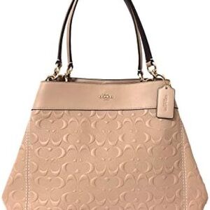 Coach Beige Embossed Shoulder Bag